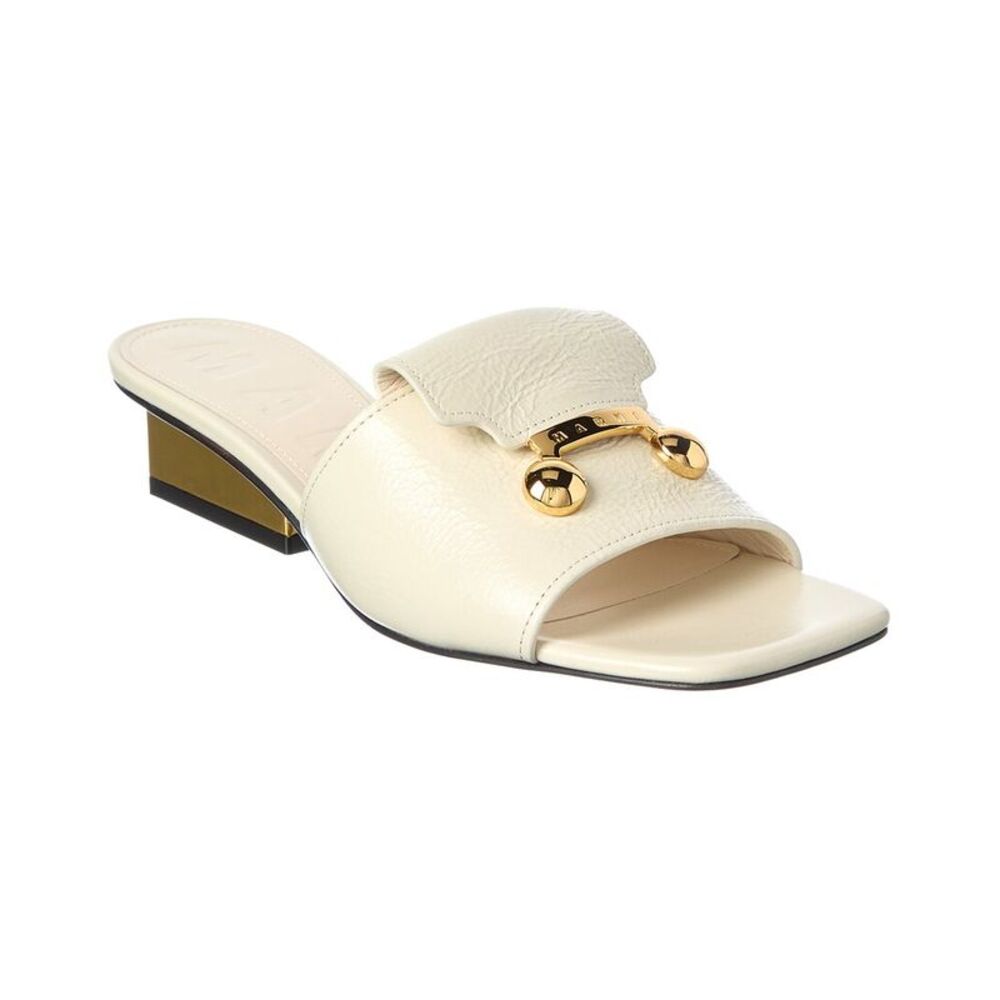 Marni Leather Sandal, White
